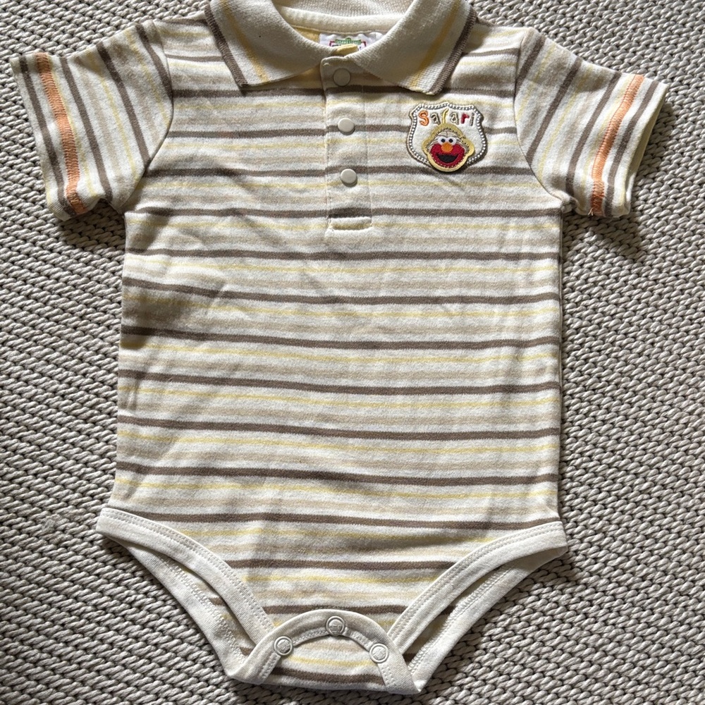 One piece Elmo’s World Sesame Street infants 12 months cotton crotch snaps